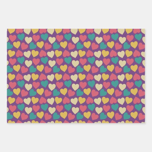 Rosa und violett Weihnachtsmann Weihnachten Geschenkpapier Set (Vorderseite)