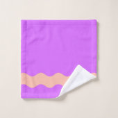 Rosa und violette abstrakte Wellenmuster Badhandtuch Set (Waschlappen)