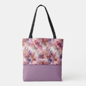 Rosa und violette Blumen Alkoholfarbblock Tasche (Rückseite)
