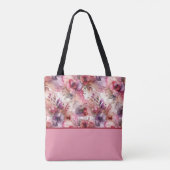 Rosa und violette Blumen Alkoholfarbblock Tasche (Rückseite)