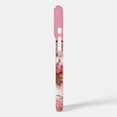 Rosa und violette Blumen Alkoholtink Mit Monogramm Case-Mate iPhone Hülle (Rückseite / Links)