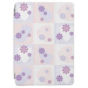 Rosa und violette Blumen auf pastellfarbenen Schac iPad Air Hülle