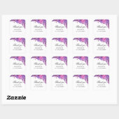 Rosa und violette Blumen. Blumendanken für die Hoc Quadratischer Aufkleber (Blatt)