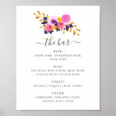 Rosa und violette Blumen. Blumengetränke Bar Poster (Vorne)