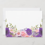 Rosa und violette Blumen Braun-Dusche Einladung (Rückseite)