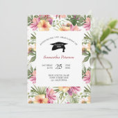 Rosa und violette Blumen Einladung (Stehend Vorderseite)