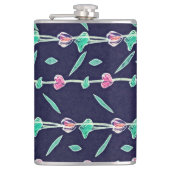 Rosa und violette Blumen Flachmann (Vorderseite)