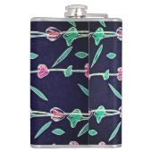 Rosa und violette Blumen Flachmann (Rückseite)