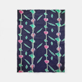 Rosa und violette Blumen Fleecedecke (Vorderseite)