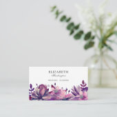 Rosa und violette Blumen. Florals-Karte. botanisch Visitenkarte (Stehend Vorderseite)