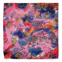 Rosa und violette Blumen Garten Original Wasserfar