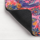 Rosa und violette Blumen Garten Original Wasserfar Mousepad (Ecke)