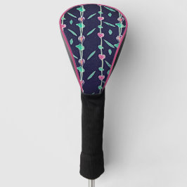 Rosa und violette Blumen Golf Headcover