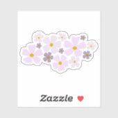 Rosa und violette Blumen Grafik Aufkleber (Blatt)