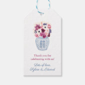 Rosa und violette Blumen Herbst Winter Brautparty Geschenkanhänger (Vorderseite)