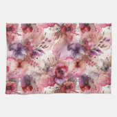 Rosa und violette Blumen - Illustration des Alkoho Geschirrtuch (Horizontal)