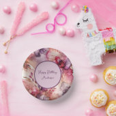 Rosa und violette Blumen - Illustration des Alkoho Pappteller (Party)