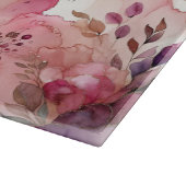 Rosa und violette Blumen - Illustration des Alkoho Schneidebrett (Ecke)