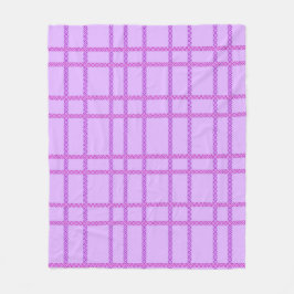Rosa und violette Blumen kariertes Muster Fleecedecke