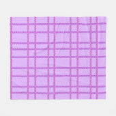 Rosa und violette Blumen kariertes Muster Fleecedecke (Vorderseite (Horizontal))