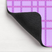 Rosa und violette Blumen kariertes Muster Mousepad (Ecke)