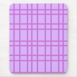 Rosa und violette Blumen kariertes Muster Mousepad