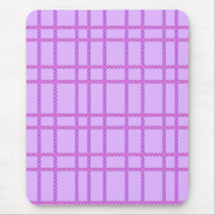 Rosa und violette Blumen kariertes Muster Mousepad