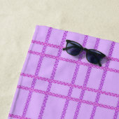Rosa und violette Blumen kariertes Muster Strandtuch (Beispiel)