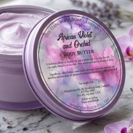 Rosa und violette Blumen Kosmetikmarke Runder Aufkleber
