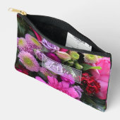 Rosa und violette Blumen personalisiert Zubehörtasche (Offen)