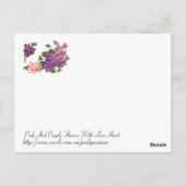 Rosa und violette Blumen Postkarte (Rückseite)