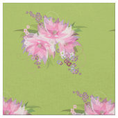 Rosa und violette Blumen Stoff (Nahaufnahme)