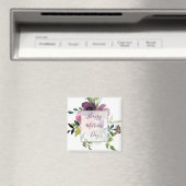 Rosa und violette Blumenmuster Magnet (In Situ (Geschirrspüler))