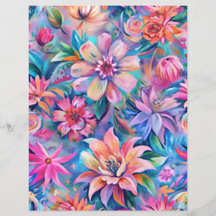 Rosa und violette Blumenmuster-Scrapheapier