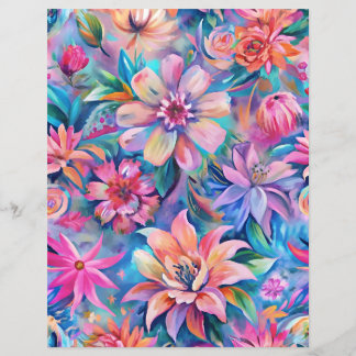 Rosa und violette Blumenmuster-Scrapheapier