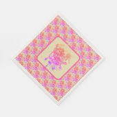 rosa und violette Blumenpapiere Serviette (Ecke)