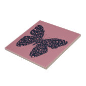 Rosa und violette Blumenschmetterlinge Fliese (Seite)