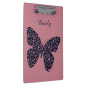 Rosa und violette Blumenschmetterlinge Personalisi Klemmbrett (Rechts)