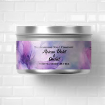 Rosa und violette Blüten Wraparound Jar Label