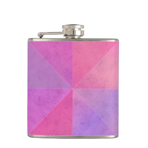 Rosa und violette Dreiecke Wasserfarben Kunst Flachmann