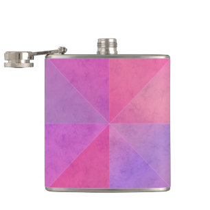 Rosa und violette Dreiecke Wasserfarben Kunst Flachmann