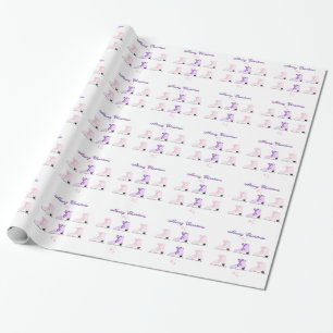 Rosa und violette Eisskates Geschenkpapier