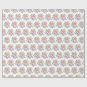 Rosa und violette elegante Blumen Geschenkpapier (Flach)