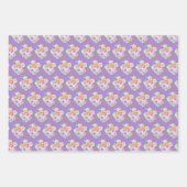 Rosa und violette elegante Blumen Geschenkpapier Set (Vorderseite 3)