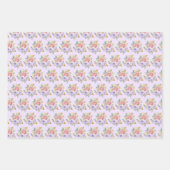 Rosa und violette elegante Blumen Geschenkpapier Set (Vorderseite 2)