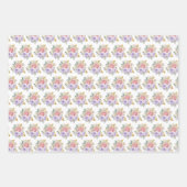 Rosa und violette elegante Blumen Geschenkpapier Set (Vorderseite)