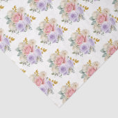 Rosa und violette elegante Blumen Seidenpapier (Detail)