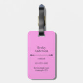 Rosa und violette Farbfelder Gepäckanhänger (Rückseite vertikal)