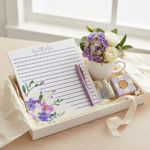 Rosa und violette florale personalisiert notizblock
