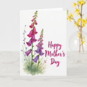 Rosa und violette Floralkarte Karte (Gelbe Blume)